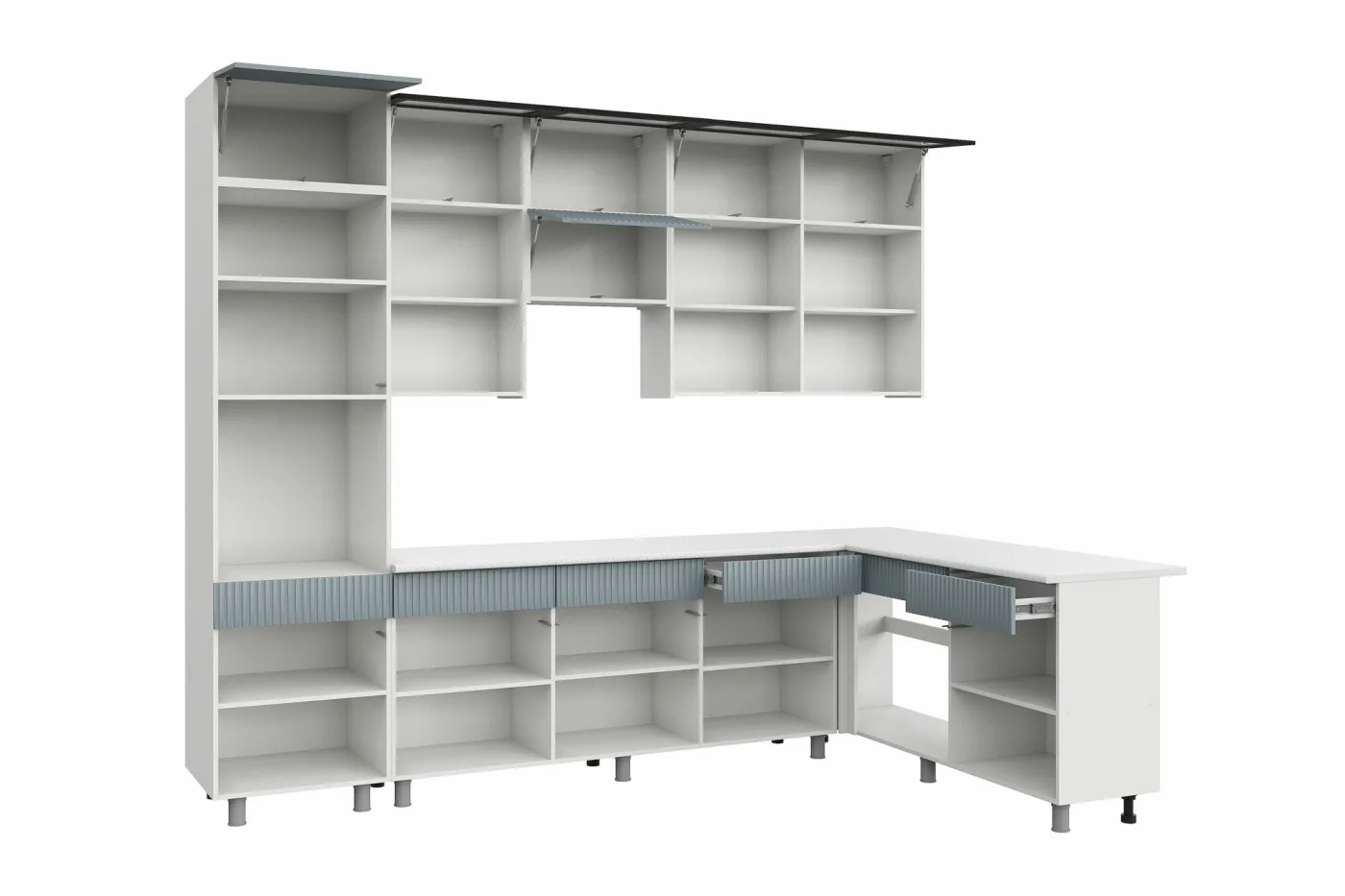 Кухонный гарнитур "София" (3х1,8м) (Белый/Ментол/Черный/Антарес)